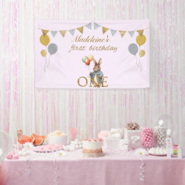 名前をカスタムするピーターザラビットファースト誕生日 横断幕