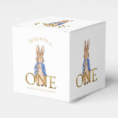 名前をカスタムするピーター1歳の誕生日ありがとう フェイバーボックス (正面サイド)