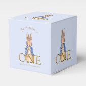 名前をカスタムするピーター1歳の誕生日ありがとう フェイバーボックス (正面サイド)