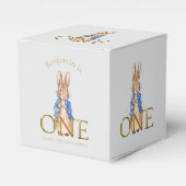 名前をカスタムするピーター1歳の誕生日ありがとう フェイバーボックス (正面サイド)