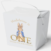 名前をカスタムするピーター1歳の誕生日ありがとう フェイバーボックス (裏面)