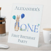 名前をカスタムするピーター・ザ・ラビット1歳の誕生日 台座サイン (インサイチュ)