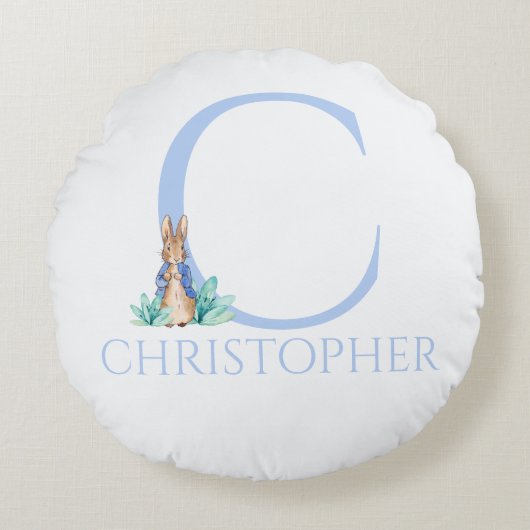 名前をカスタムするピーター・ザ・ラビット ラウンドクッション (正面)