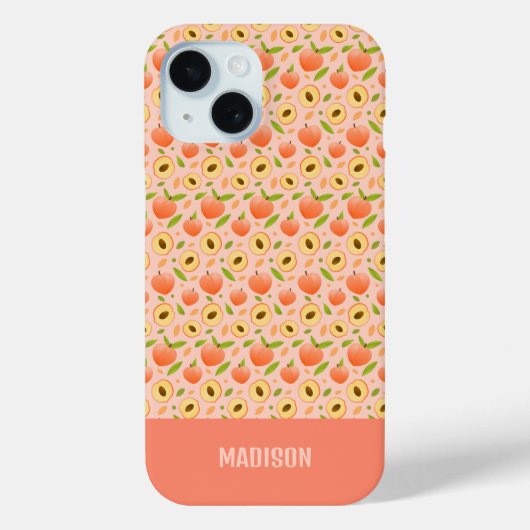 名前をカスタムするピーチパターン Case-Mate iPhoneケース (裏面)