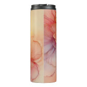 名前をカスタムするピーチラズベリーフローラアルコールインクアート タンブラー (裏面)