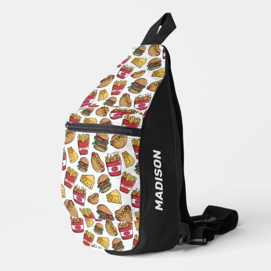 名前をカスタムするファストフード スリングバッグ (右コーナー)