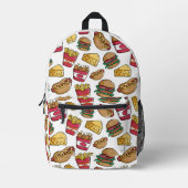 名前をカスタムするファストフード プリントバックパック (正面)