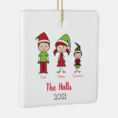 名前をカスタムするファパーソナライズされたミリークリスマス セラミックオーナメント (右)