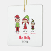 名前をカスタムするファパーソナライズされたミリークリスマス セラミックオーナメント (左)