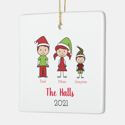 名前をカスタムするファパーソナライズされたミリークリスマス セラミックオーナメント (左)