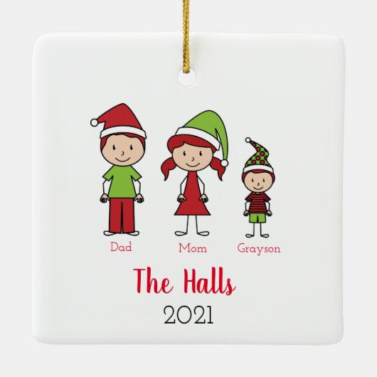名前をカスタムするファパーソナライズされたミリークリスマス セラミックオーナメント (裏面)