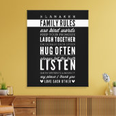 名前をカスタムするファミリルールモダンタイポグラフィはっきりした キャンバスプリント (インサイチュ (リビング))