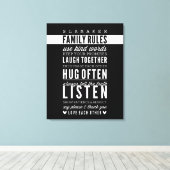 名前をカスタムするファミリルールモダンタイポグラフィはっきりした キャンバスプリント (インサイチュ (ウッドフロア))