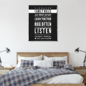 名前をカスタムするファミリルールモダンタイポグラフィはっきりした キャンバスプリント (インサイチュ (寝室))