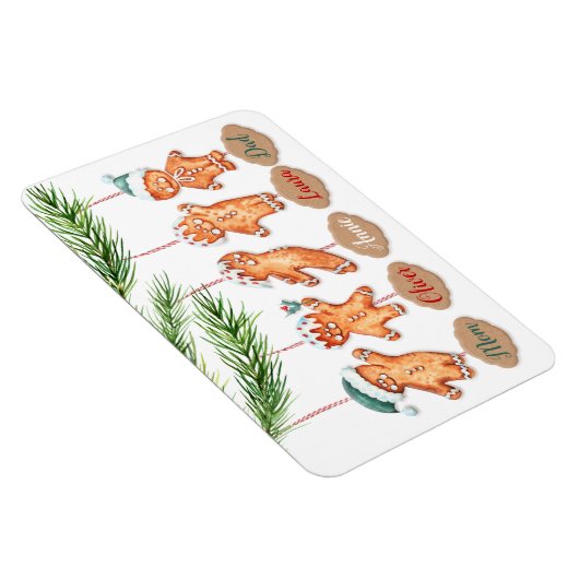 名前をカスタムするファミリークリスマスアートジンジャーブレッド マグネット (右側)