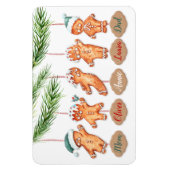 名前をカスタムするファミリークリスマスアートジンジャーブレッド マグネット (縦)