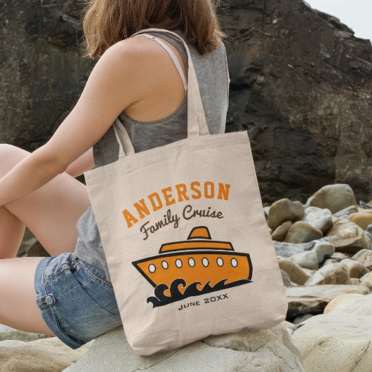 名前をカスタムするファミリークルーズバケーション トートバッグ