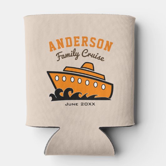 名前をカスタムするファミリークルーズバケーション 缶クーラー (裏面)