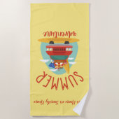 名前をカスタムするファミリーサマーアドベンチャーバケーション ビーチタオル (正面)