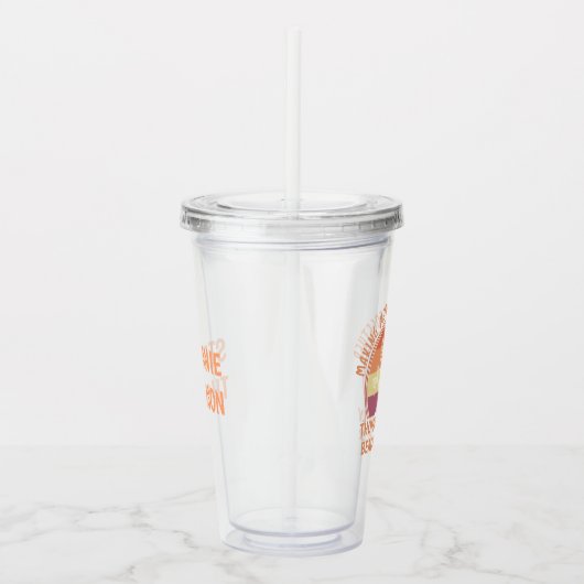 名前をカスタムするファミリーバケーションサマービーチトリップ アクリルタンブラー (右)
