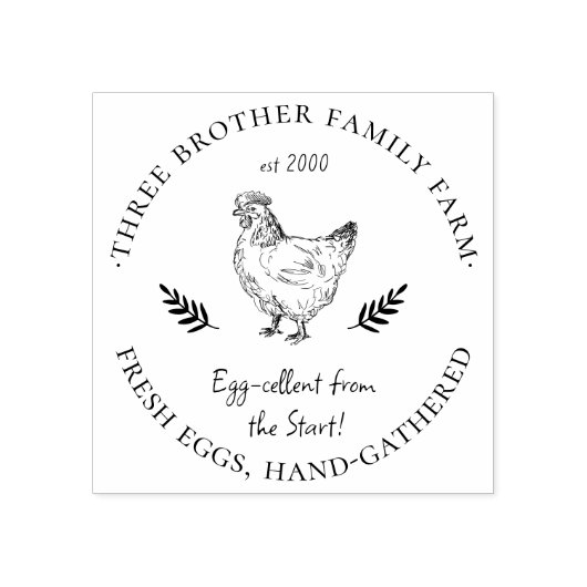 名前をカスタムするファミリーファーム | 生卵 ラバースタンプ (インプリント)