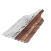 名前をカスタムするファミリー引用文ウッドアンドマーブル カッティングボード (角)