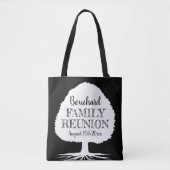 名前をカスタムするファミリー懇親会ツリーシルエット トートバッグ (正面)