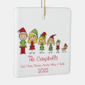 名前をカスタムするファミリー&ペットクリスマスセラミックオルナム セラミックオーナメント (右)