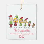 名前をカスタムするファミリー&ペットクリスマスセラミックオルナム セラミックオーナメント (左)