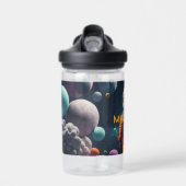 名前をカスタムするファンタジー宇宙子 ウォーターボトル (正面)