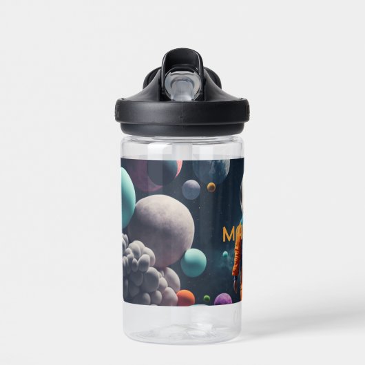 名前をカスタムするファンタジー宇宙子 ウォーターボトル (正面)