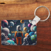 名前をカスタムするファンタジー宇宙子 キーホルダー (正面)