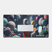 名前をカスタムするファンタジー宇宙子 デスクマット (キーボード&マウス)