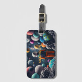名前をカスタムするファンタジー宇宙子 ラゲッジタグ (正面縦)