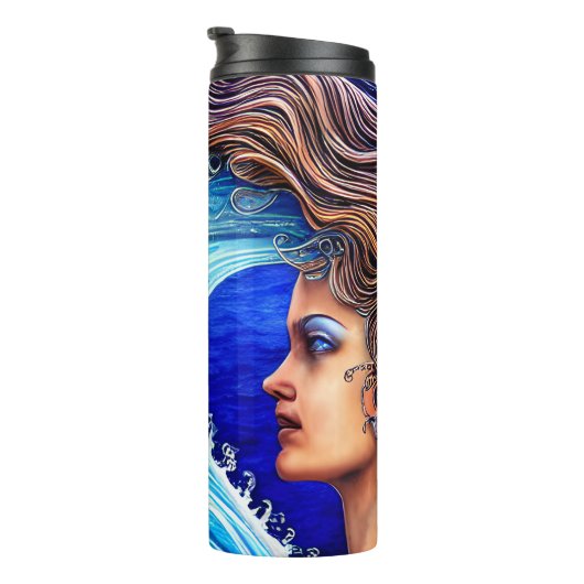 名前をカスタムするファンタジー海シーウェーブ女神 タンブラー (回転右)