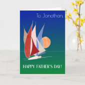 名前をカスタムするファーザーズデイセイロワーズアットサンセット カード (黄色い花)