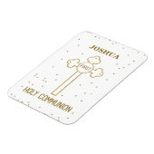 名前をカスタムするファーストホーリーコミュニオン金ゴールドルッククロス マグネット (左側)