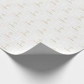 名前をカスタムするファーストホーリーコミュニオン金ゴールドルッククロス ラッピングペーパー (角)