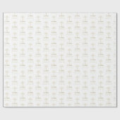 名前をカスタムするファーストホーリーコミュニオン金ゴールドルッククロス ラッピングペーパー (フラット)