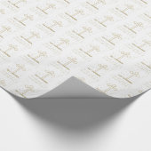 名前をカスタムするファーストホーリーコミュニオン金ゴールドルッククロス ラッピングペーパー (コーナー)