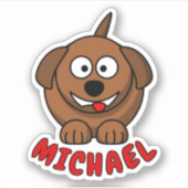 名前をカスタムするファームドッグファーミヤード動物 シール (正面)