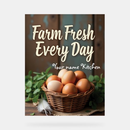 名前をカスタムするファームハウスキッチンデコル アクリルサイン (正面)