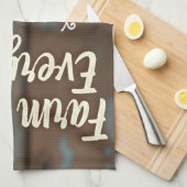 名前をカスタムするファームハウスキッチンリネン キッチンタオル (四つ折り)