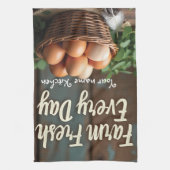 名前をカスタムするファームハウスキッチンリネン キッチンタオル (縦)