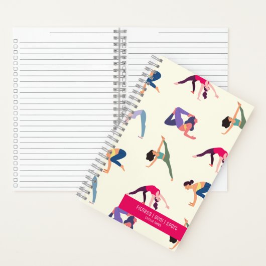 名前をカスタムするフィットネススポーツトレーカージャーナル ノートブック (内側)