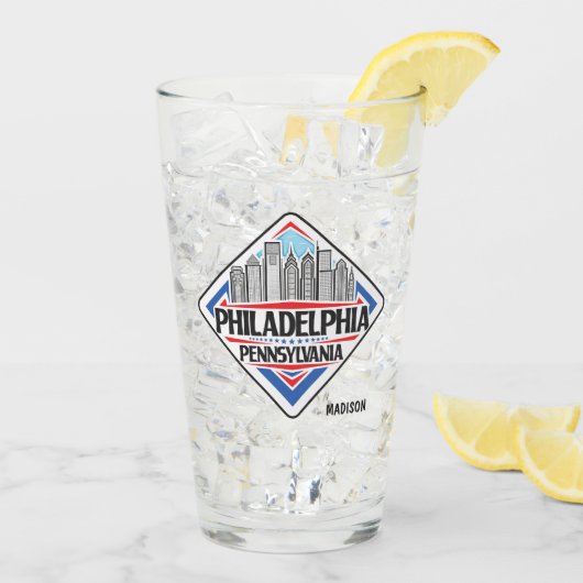 名前をカスタムするフィラデルフィア タンブラーグラス (アイス裏面)