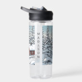 名前をカスタムするフィンランドウィンターイラストレーション ウォーターボトル (右面)