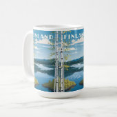 名前をカスタムするフィンランド自然イラストレーション コーヒーマグカップ (正面左)