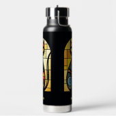 名前をカスタムするフェイクステンドグラス猫 ウォーターボトル (左面)