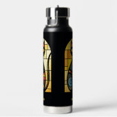 名前をカスタムするフェイクステンドグラス猫 ウォーターボトル (右面)